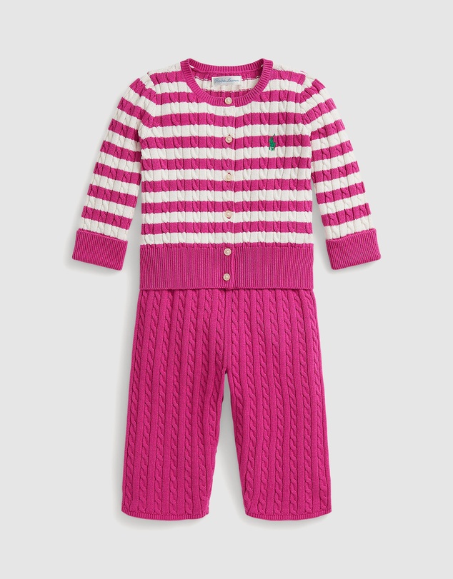Polo Ralph Lauren - Mini-Cable Cotton Cardigan & Pants Set - Babies