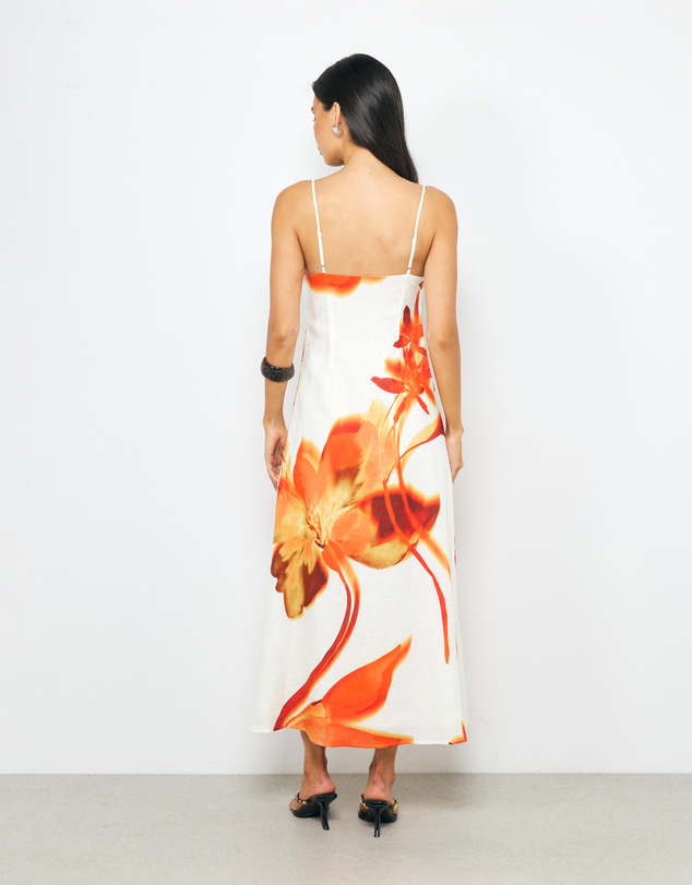 AERE - Ilaria Linen Midi Dress