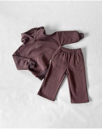 Tiny Trove - Sporty Puff Print Cotton Hoodie Tracksuit Set - Babies-Kids