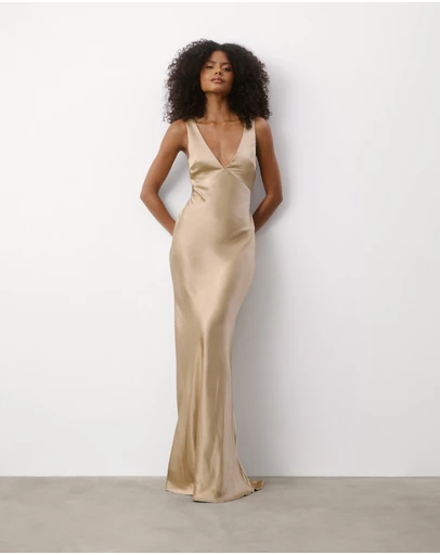 Six Stories - Twist Back Satin Bridesmaid Dress