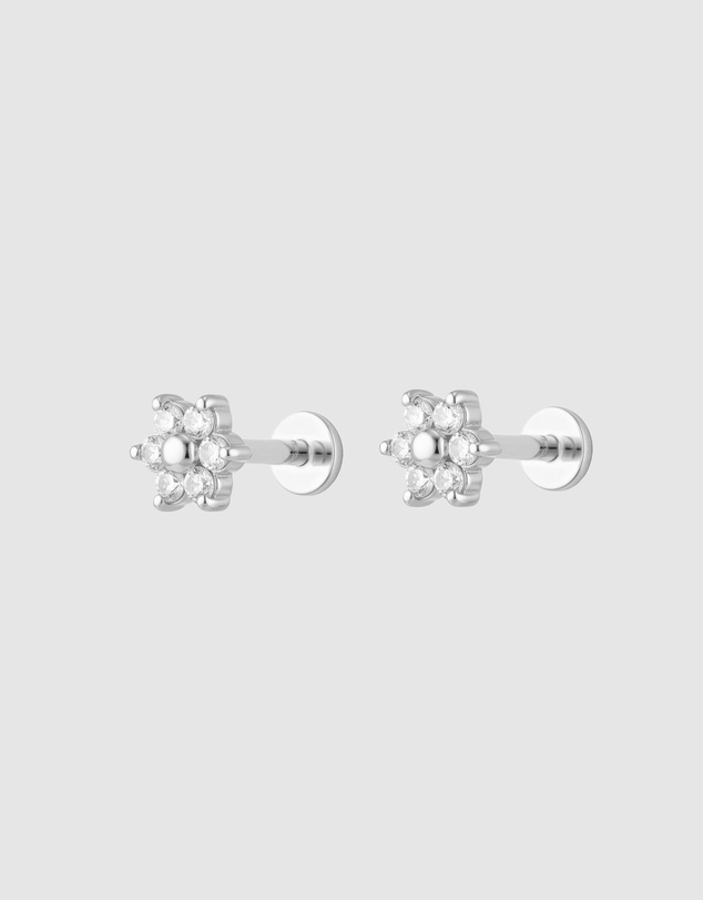 HOUSE OF SLANI - Silver Iris flatback Ear Piercing