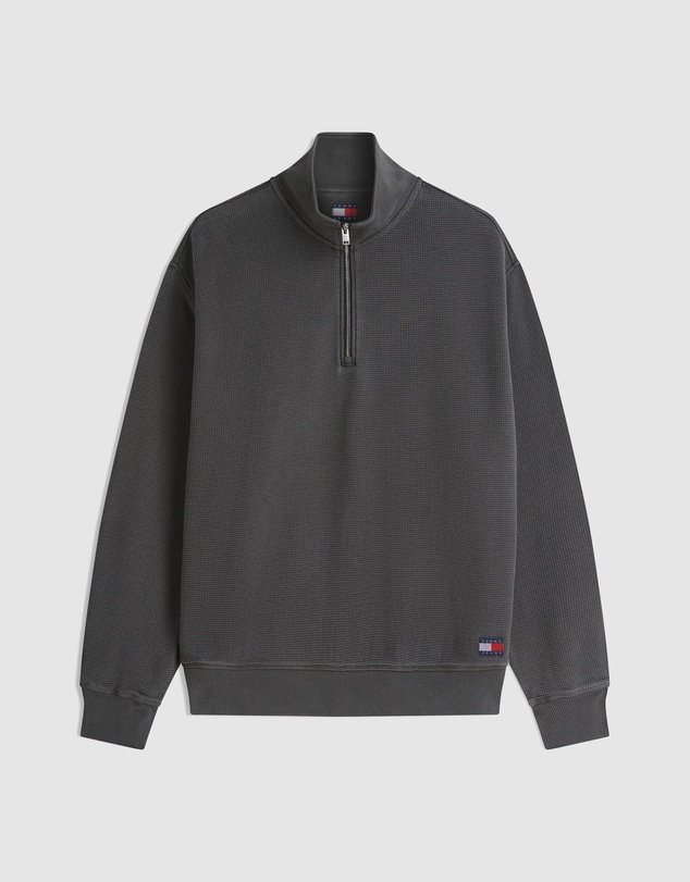 Tommy Jeans - Relaxed Washed Waffle Quarter-Zip Sweater