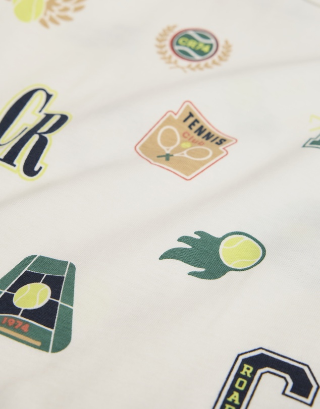 Country Road - Cotton Tennis Motif T-shirt