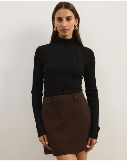 Atmos&Here - Annie Wool Blend Turtleneck Knit Top