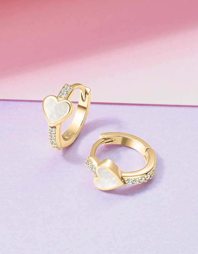 Mestige Kids - Amour Heart Hoops - 18K Gold Plated