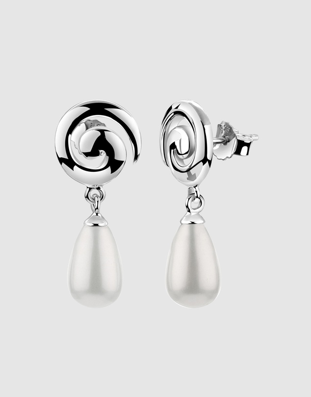 Elli Jewelry - Earrings Hanger Spiral Shell Pearl 925 Sterling Silver