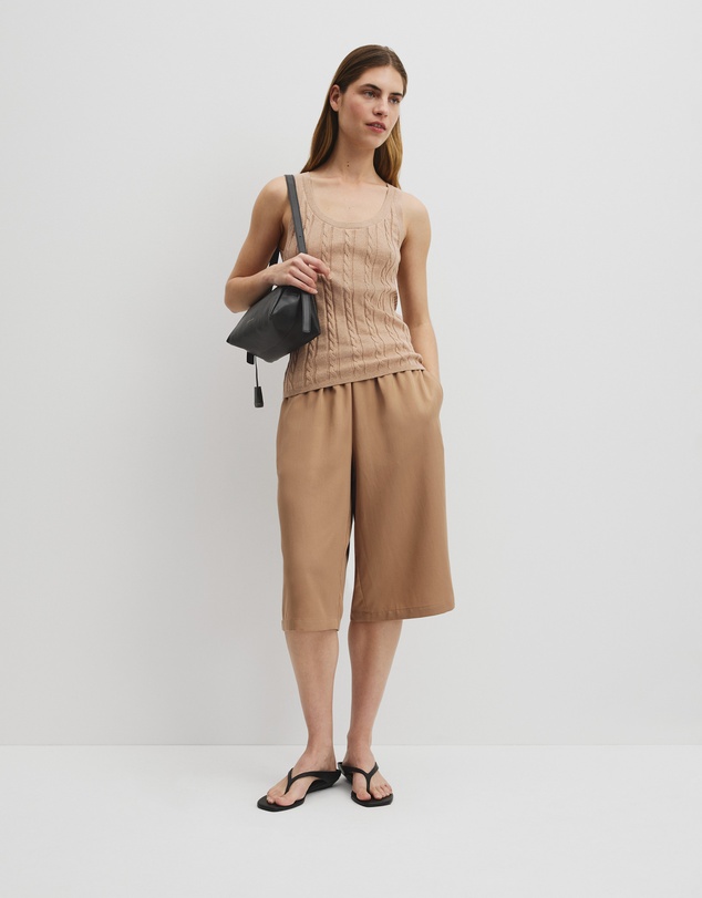 Country Road - Organically Grown Cotton Blend Cable Knit Tank