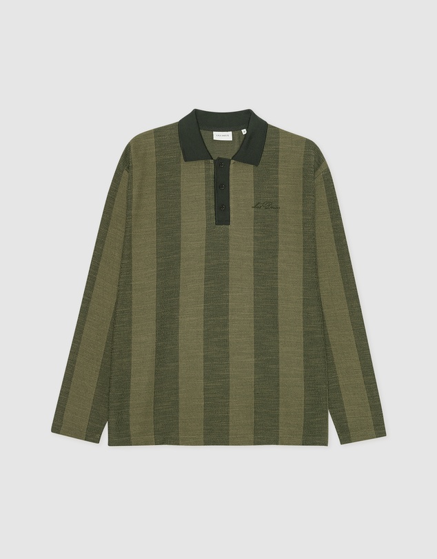 Les Deux - Striped Jacquard LS Polo