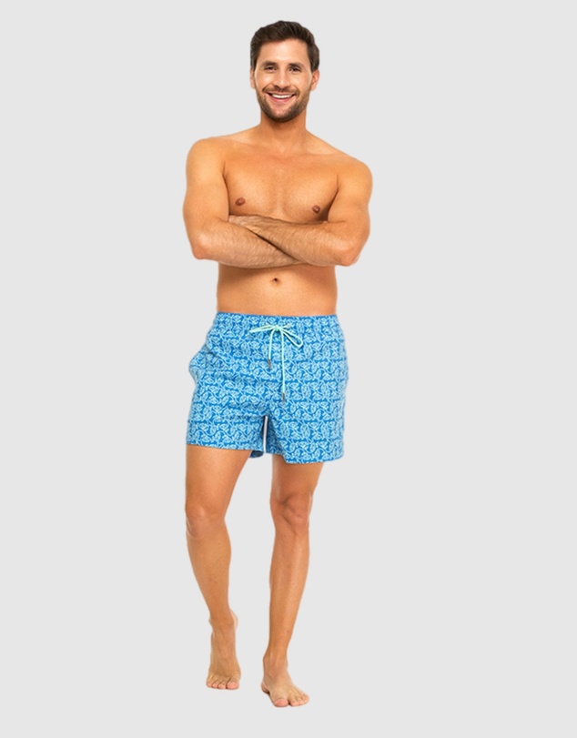 Tolu Australia - Boardshorts with Pale Blue Fishes