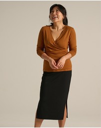 Bamboo Body - L/S Cross Front Top