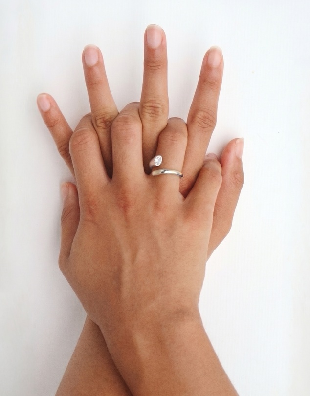 HOUSE OF SLANI - Open Silver Celine Band Ring