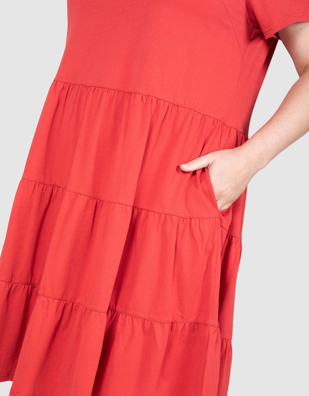 Love Your Wardrobe - Indie Jersey Tiered Dress