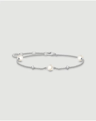THOMAS SABO - Pearl Bracelet with White Stones Silver
