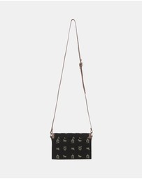 Pierre Cardin - Pierre Cardin Canvas Print/Leather Trim Flap Cross-Body Bag