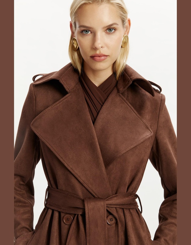 Bardot - Kira Vegan Suede Trench Coat
