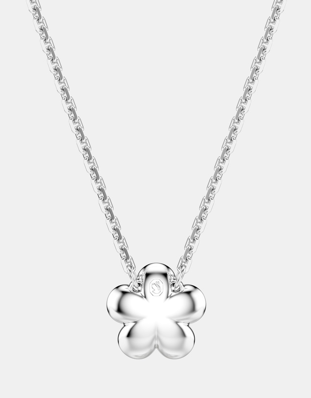 Swarovski - Ariana Grande x Swarovski Pendant, Crystal Pearl, Round Cut, Flower, White, Rhodium Plated