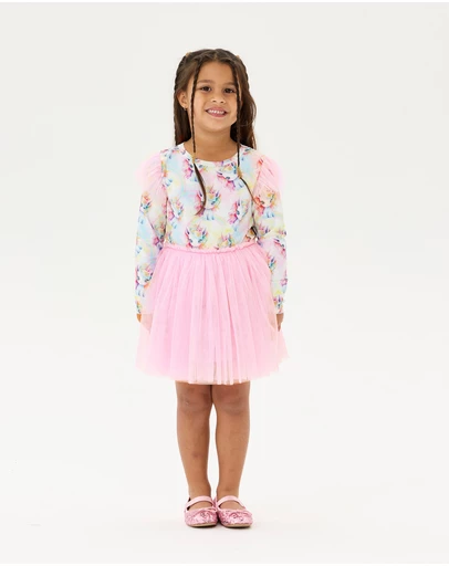 Rock Your Kid - Unicorn Pony Colour Pop Long Sleeve Circus Frill Dress