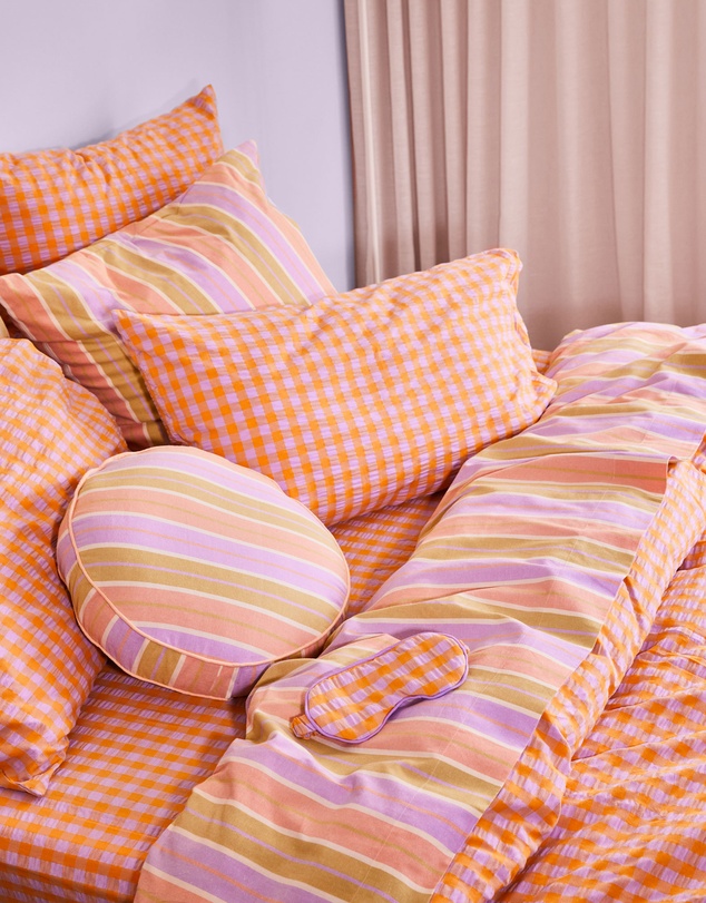 Mosey Me - Kumquat Bloom Seersucker Standard Pillowcase Set