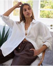 CAMIXA - Exalina Oversized Crinkle Linen Shirt