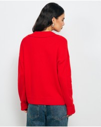 AERE - Asha Merino Wool Blend Polo Knit