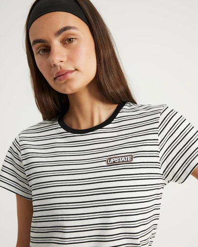 Upstate - Urban Box Stripe Tee - Vintage White
