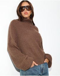 Dazie - Riley Funnel Neck Knit Jumper