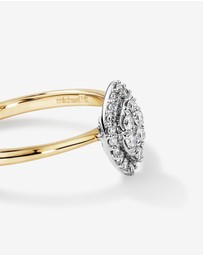 Michael Hill - 0.15 Carat TW Marquise Cluster Diamond Promise Ring in 10kt Yellow and White Gold
