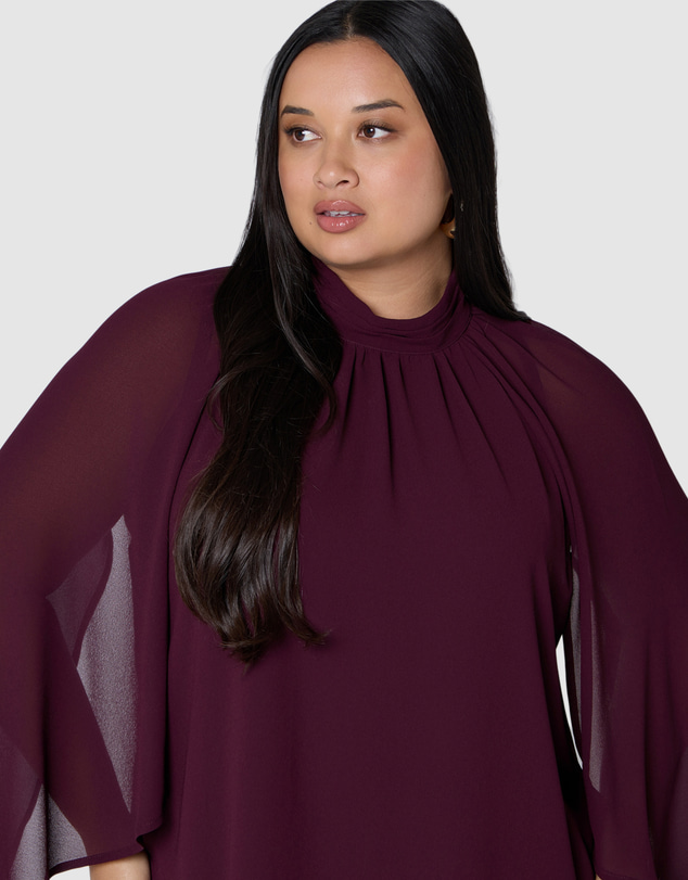 Pink Dusk by Curve Project - Fire and Rain Cape Blouse