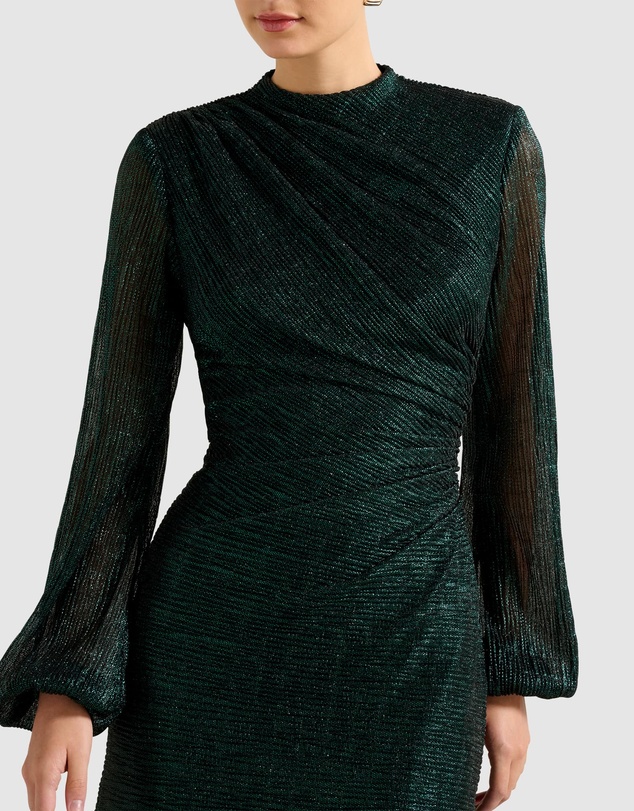 Forever New - Kristen Long Sleeves Plisse Maxi Dress