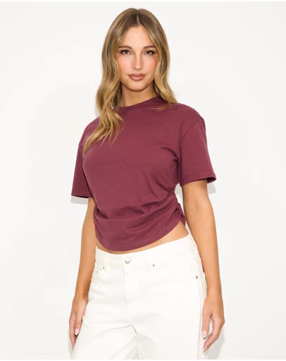 Dazie - Mia Cinched Short Sleeve Tee