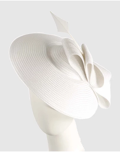 Max Alexander - Saucer White Racing Fascinator Hat