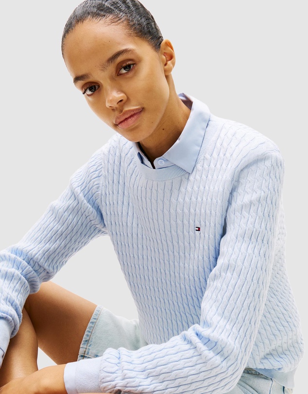 Tommy Hilfiger - Fine Cable Knit Crew Neck Jumper