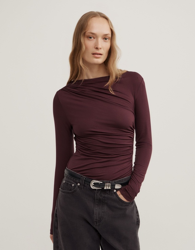 Witchery - Draped Jersey Long Sleeve Top
