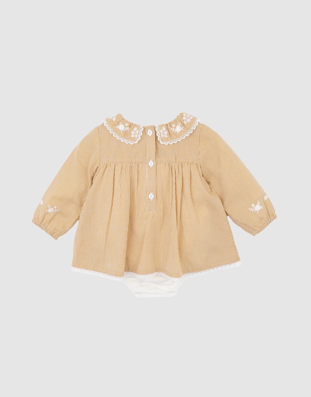 Bebe by Minihaha - Winnie Embroidered Gingham Overlay Dress - Babies