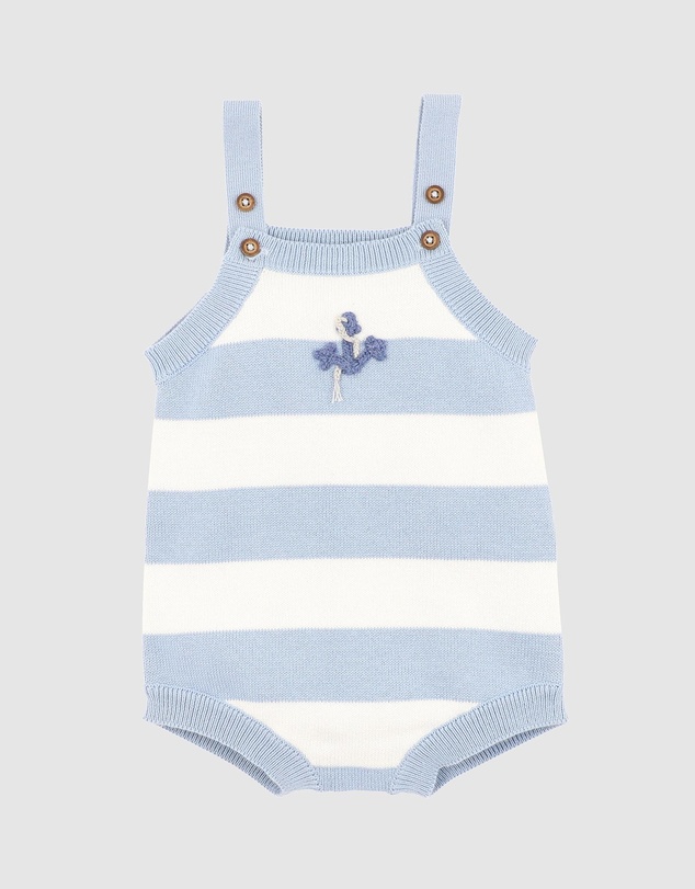 Bebe by Minihaha - Axel Organic Stripe Knitted Bodysuit - Babies