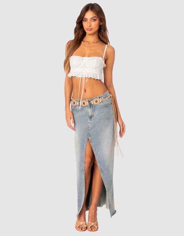 EDIKTED - Mandy cropped cotton lace corset