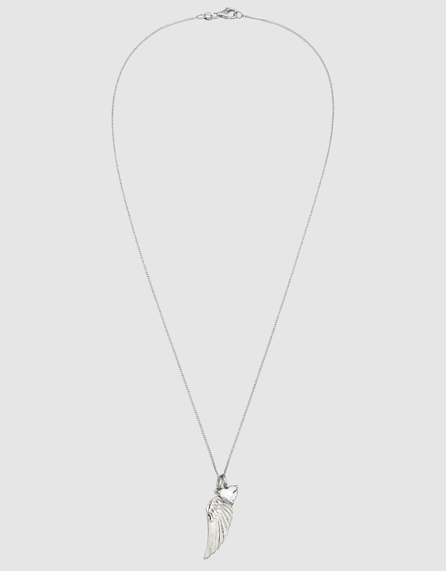 Elli Jewelry - Necklace Crystal Feather 925 Sterling Silver