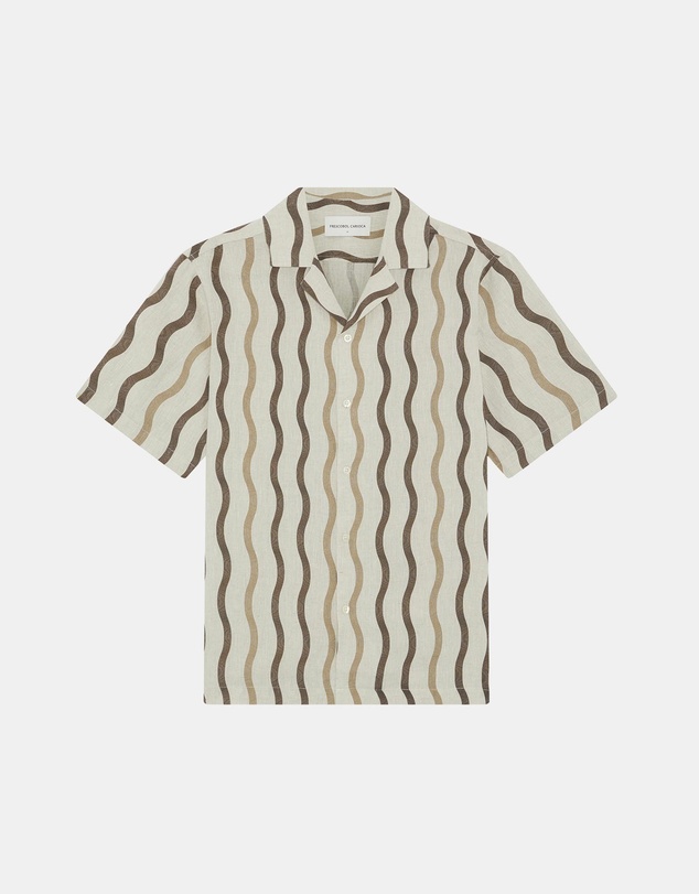Frescobol Carioca - Roberto SS Linen Shirt Cabana Pin Stripe Print