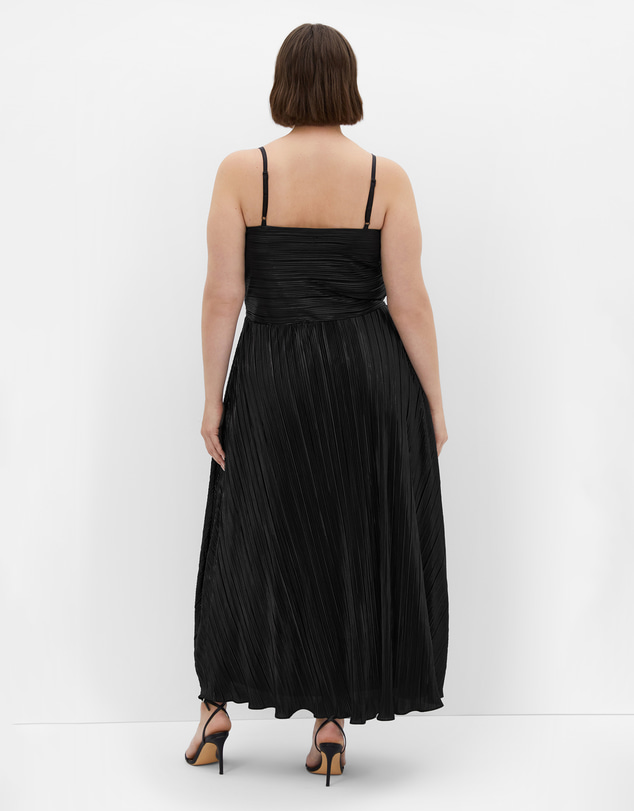 City Chic - Plus size Kamila Cowl Neck Metallic Dress - black