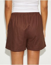Dazie - Aloe Stripe Linen Blend Shorts