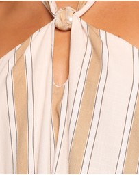 Petal & Pup - Callista Mini Dress - Beige Stripe