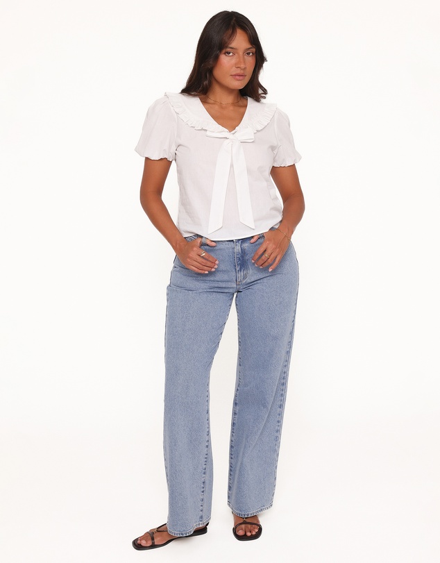Petal & Pup - Fleming Frill Collar Shirt - White
