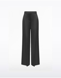 Carla Zampatti - Black Satin Acetate Deep Pleat Pant