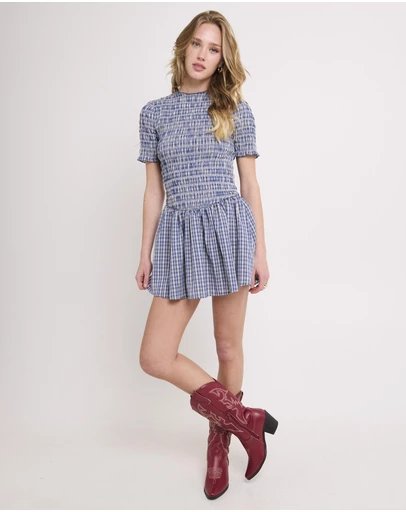 Subtitled - Bonnie Shirred Bubble Mini Dress