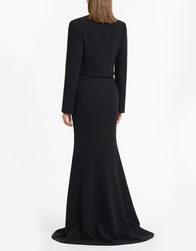 Carla Zampatti - Black Crepe Fishtail Maxi Skirt
