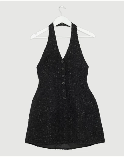Revibe - Repaired LEO LIN Jessie Halterneck Mini Dress - AU 6