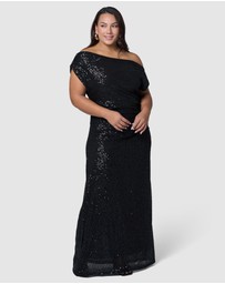 Pink Dusk by Curve Project - Platinum Nights Sequin Maxi Dress