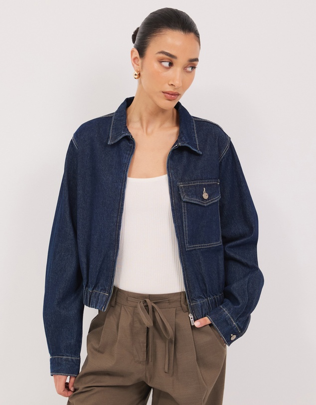 Calli - Mika Denim Bomber Jacket