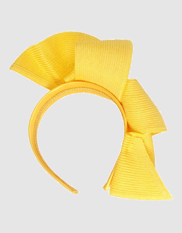 Max Alexander - Large Wavy Yellow Racing Fascinator