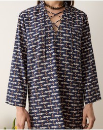 BOTEH - Palmetto Lace Up Tunic Dress